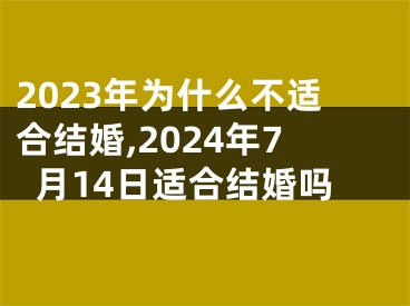 2023年为什么不适合结婚,2024年7月14日适合结婚吗