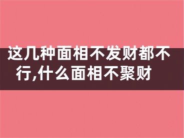 这几种面相不发财都不行,什么面相不聚财