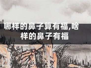 哪样的鼻子算有福,啥样的鼻子有福