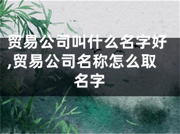 贸易公司叫什么名字好,贸易公司名称怎么取名字