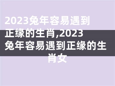 2023兔年容易遇到正缘的生肖,2023兔年容易遇到正缘的生肖女