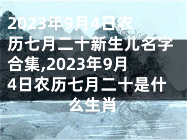 2023年9月4日农历七月二十新生儿名字合集,2023年9月4日农历七月二十是什么生肖