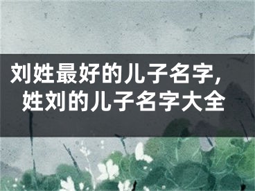 刘姓最好的儿子名字,姓刘的儿子名字大全