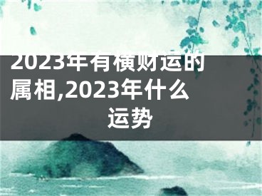 2023年有横财运的属相,2023年什么运势