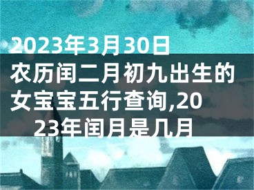 2023年3月30日农历闰二月初九出生的女宝宝五行查询,2023年闰月是几月