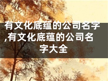 有文化底蕴的公司名字,有文化底蕴的公司名字大全