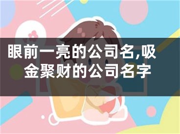 眼前一亮的公司名,吸金聚财的公司名字