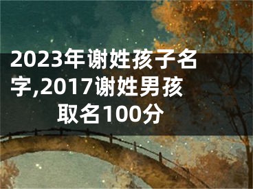 2023年谢姓孩子名字,2017谢姓男孩取名100分