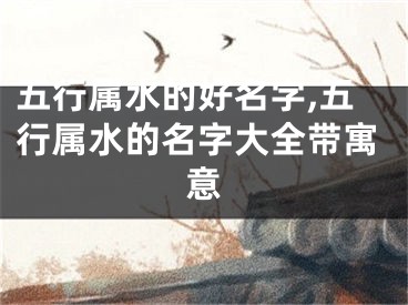 五行属水的好名字,五行属水的名字大全带寓意