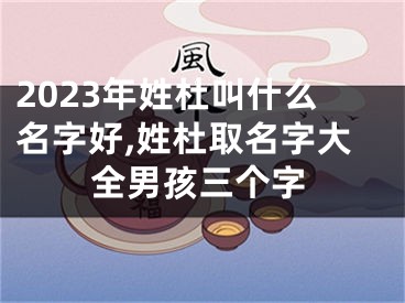 2023年姓杜叫什么名字好,姓杜取名字大全男孩三个字