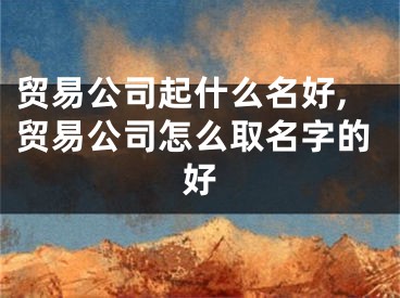 贸易公司起什么名好,贸易公司怎么取名字的好