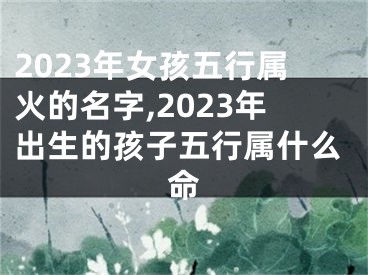 2023年女孩五行属火的名字,2023年出生的孩子五行属什么命