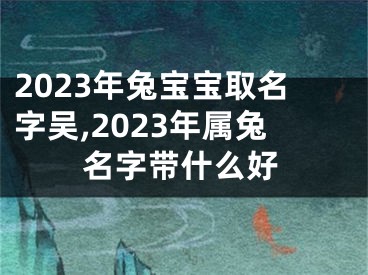 2023年兔宝宝取名字吴,2023年属兔名字带什么好