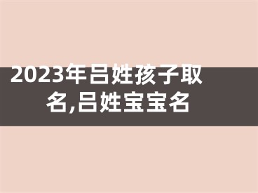 2023年吕姓孩子取名,吕姓宝宝名