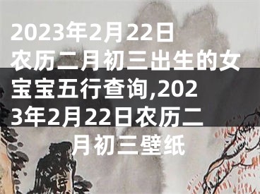 2023年2月22日农历二月初三出生的女宝宝五行查询,2023年2月22日农历二月初三壁纸