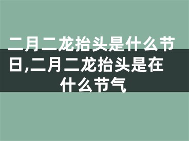 二月二龙抬头是什么节日,二月二龙抬头是在什么节气