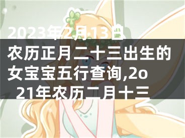 2023年2月13日农历正月二十三出生的女宝宝五行查询,2o21年农历二月十三