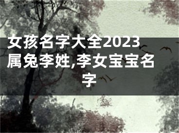 女孩名字大全2023属兔李姓,李女宝宝名字