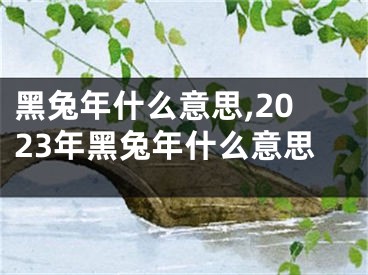 黑兔年什么意思,2023年黑兔年什么意思