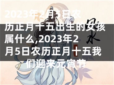 2023年2月5日农历正月十五出生的女孩属什么,2023年2月5日农历正月十五我们迎来元宵节