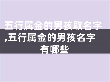 五行属金的男孩取名字,五行属金的男孩名字有哪些