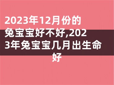 2023年12月份的兔宝宝好不好,2023年兔宝宝几月出生命好