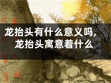 龙抬头有什么意义吗,龙抬头寓意着什么