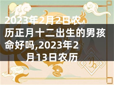 2023年2月2日农历正月十二出生的男孩命好吗,2023年2月13日农历