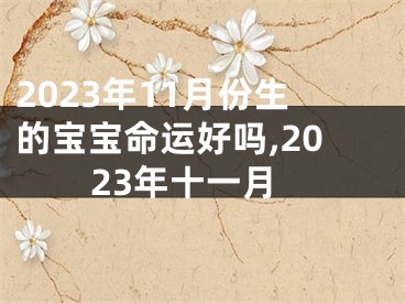 2023年11月份生的宝宝命运好吗,2023年十一月