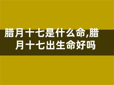 腊月十七是什么命,腊月十七出生命好吗