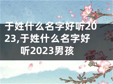 于姓什么名字好听2023,于姓什么名字好听2023男孩