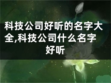 科技公司好听的名字大全,科技公司什么名字好听