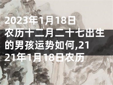 2023年1月18日农历十二月二十七出生的男孩运势如何,2121年1月18日农历