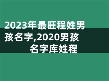 2023年最旺程姓男孩名字,2020男孩名字库姓程