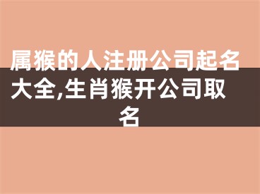 属猴的人注册公司起名大全,生肖猴开公司取名