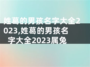 姓葛的男孩名字大全2023,姓葛的男孩名字大全2023属兔