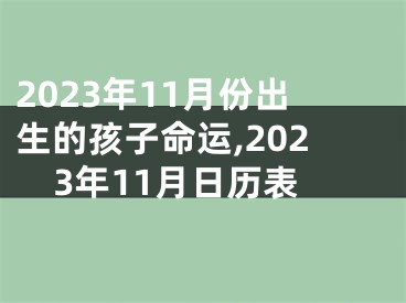 2023年11月份出生的孩子命运,2023年11月日历表