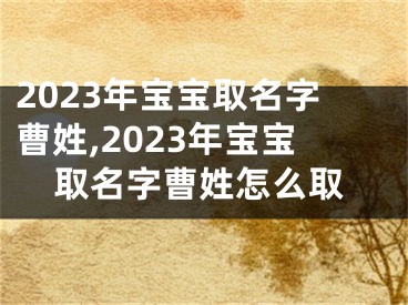 2023年宝宝取名字曹姓,2023年宝宝取名字曹姓怎么取