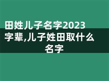 田姓儿子名字2023字辈,儿子姓田取什么名字