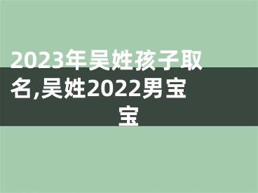 2023年吴姓孩子取名,吴姓2022男宝宝