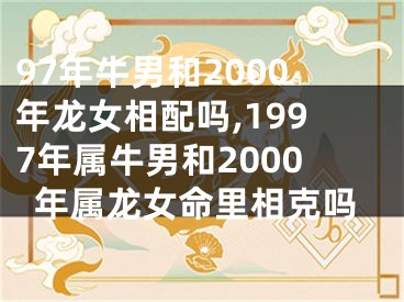 97年牛男和2000年龙女相配吗,1997年属牛男和2000年属龙女命里相克吗