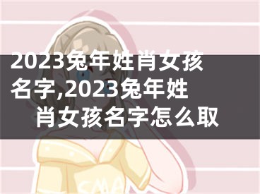 2023兔年姓肖女孩名字,2023兔年姓肖女孩名字怎么取