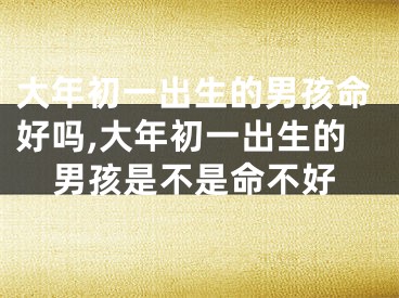 大年初一出生的男孩命好吗,大年初一出生的男孩是不是命不好