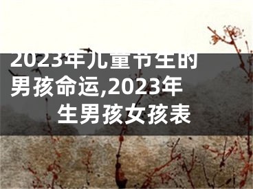 2023年儿童节生的男孩命运,2023年生男孩女孩表