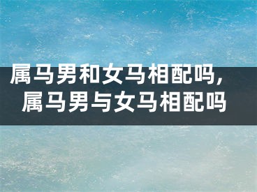 属马男和女马相配吗,属马男与女马相配吗