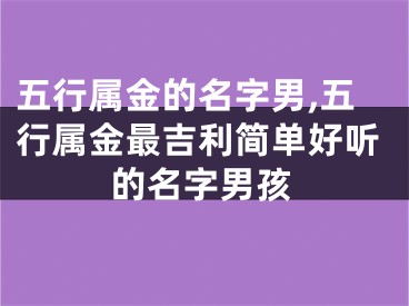 五行属金的名字男,五行属金最吉利简单好听的名字男孩