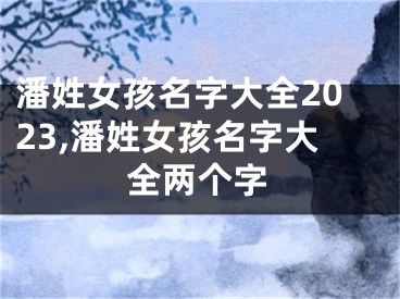 潘姓女孩名字大全2023,潘姓女孩名字大全两个字