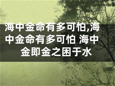 海中金命有多可怕,海中金命有多可怕 海中金即金之困于水