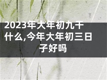 2023年大年初九干什么,今年大年初三日子好吗