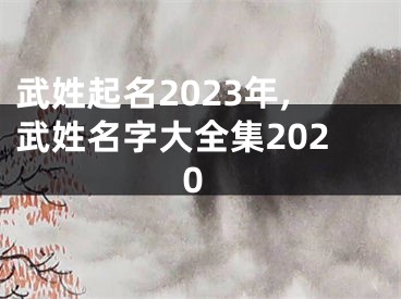 武姓起名2023年,武姓名字大全集2020